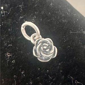 JAMES AVERY Sterling Silver Mini Rose Charm; 3-D Flower Rose Charm Pendant